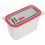 Кришка для гастроємності із нержавіючої сталі з силіконовим ущільнювачем та клапаном Brillis GN 1/3 мм - Зображення 2