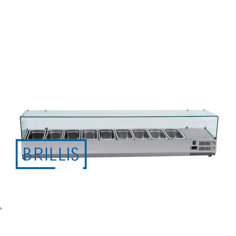Вітрина холодильна для топінгу BRILLIS VRX1400/330G 6x1/4 1400x335x(H)435 мм - Зображення 2