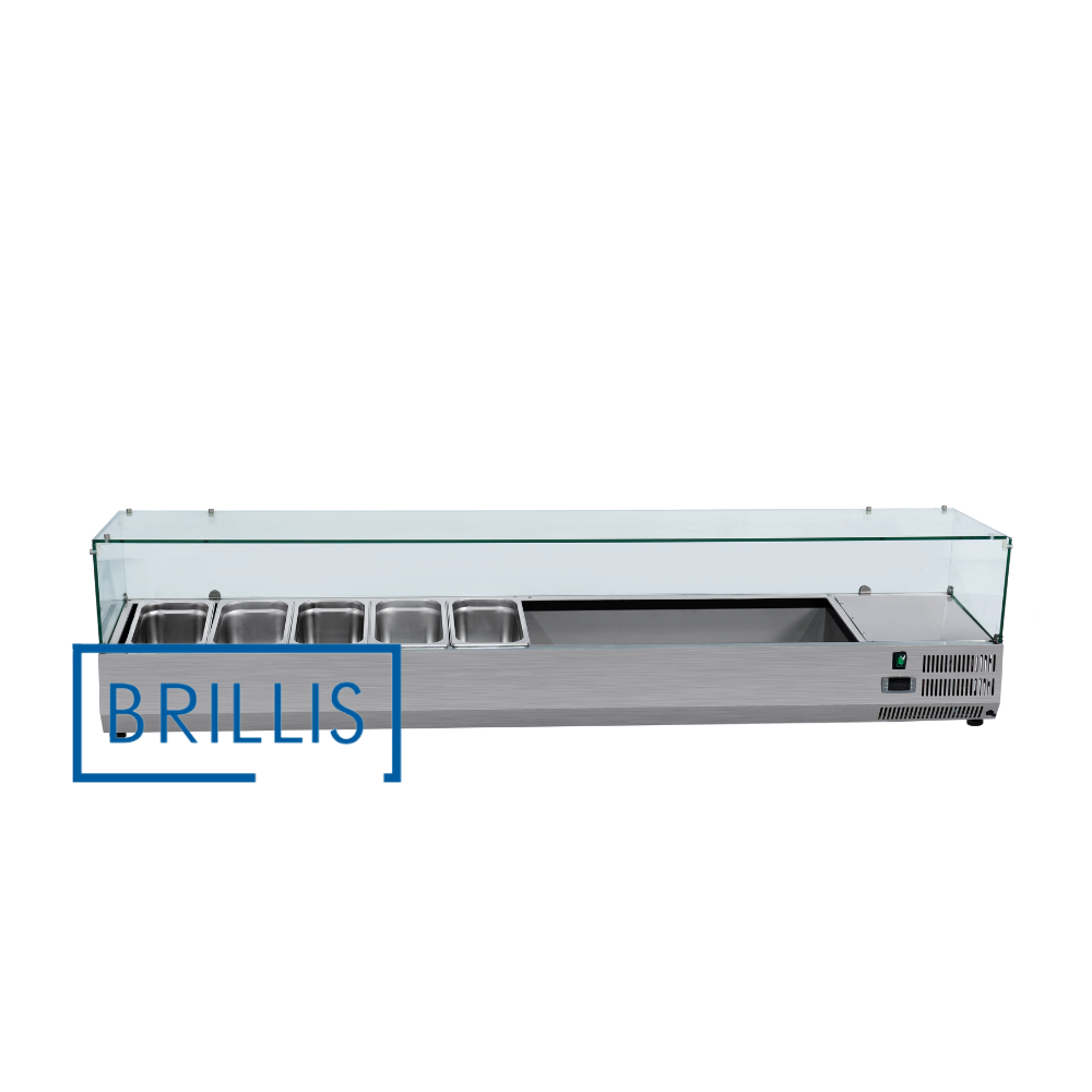 Вітрина холодильна для топінгу BRILLIS VRX1400/330G 6x1/4 1400x335x(H)435 мм - Зображення 3