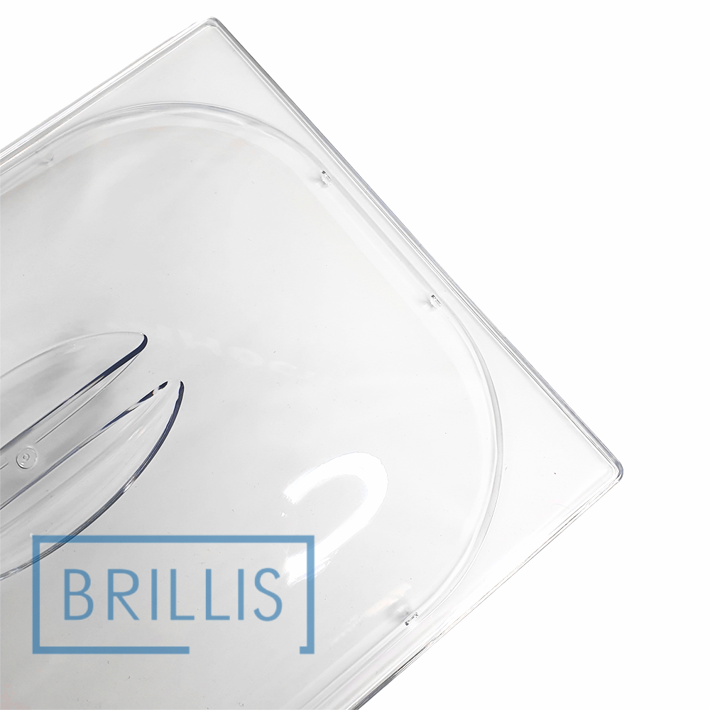 Кришка для гастроємності із полікарбонату прозора купольна Brillis GN 1/2 мм - Зображення 2