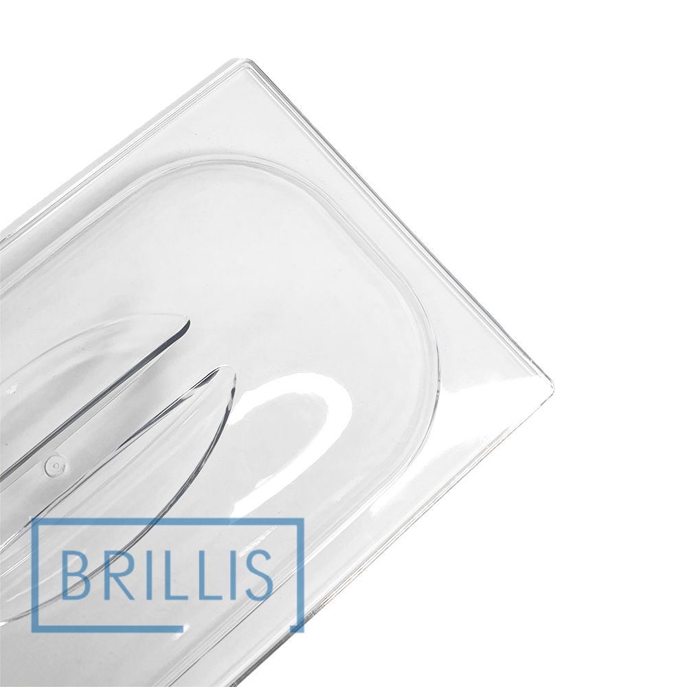 Кришка для гастроємності із полікарбонату прозора купольна Brillis GN 1/4 мм - Зображення 2