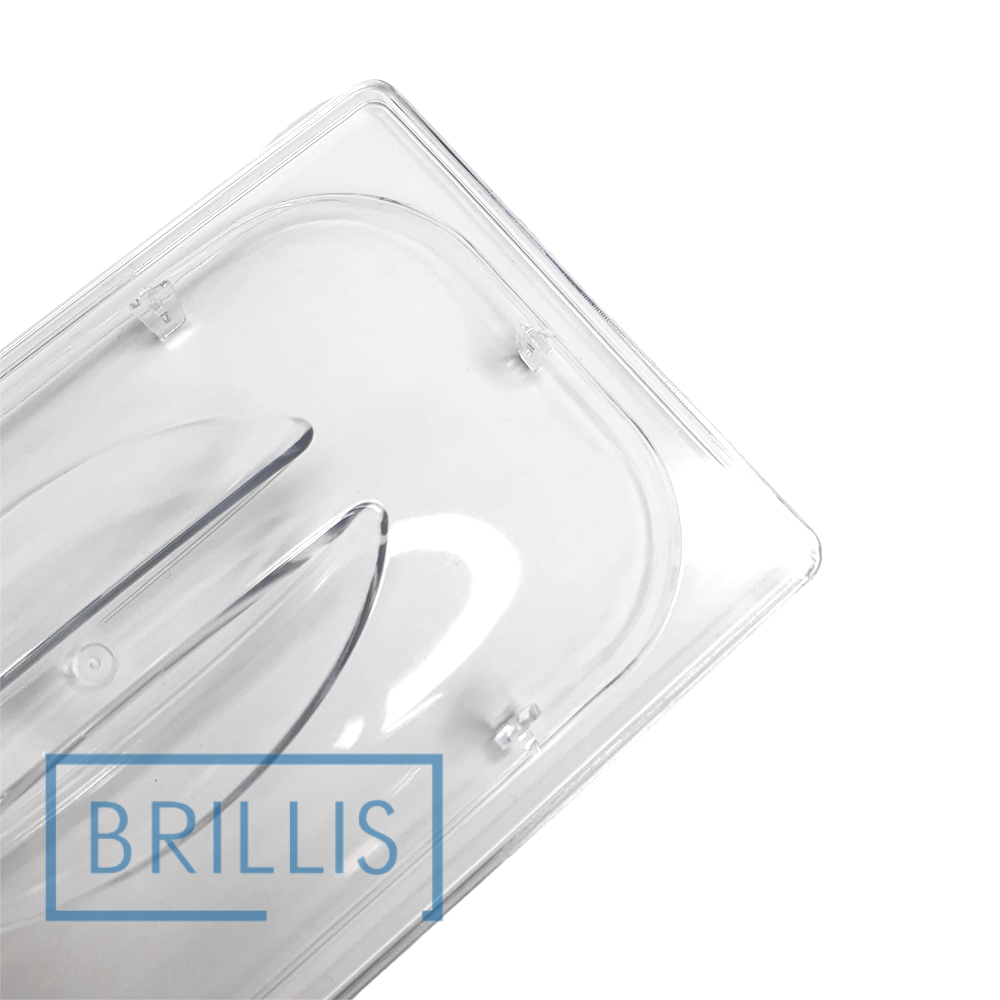 Кришка для гастроємності із полікарбонату прозора купольна Brillis GN 1/9 мм - Зображення 2