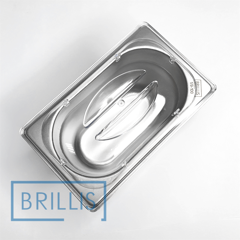 Кришка для гастроємності із полікарбонату прозора купольна Brillis GN 1/9 мм - Зображення 3