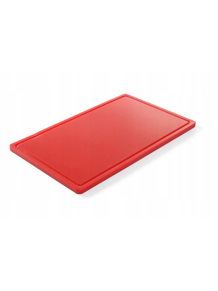 Дошка обробна червона з жолобом Hendi HACCP GN 1/1 530х325х15мм