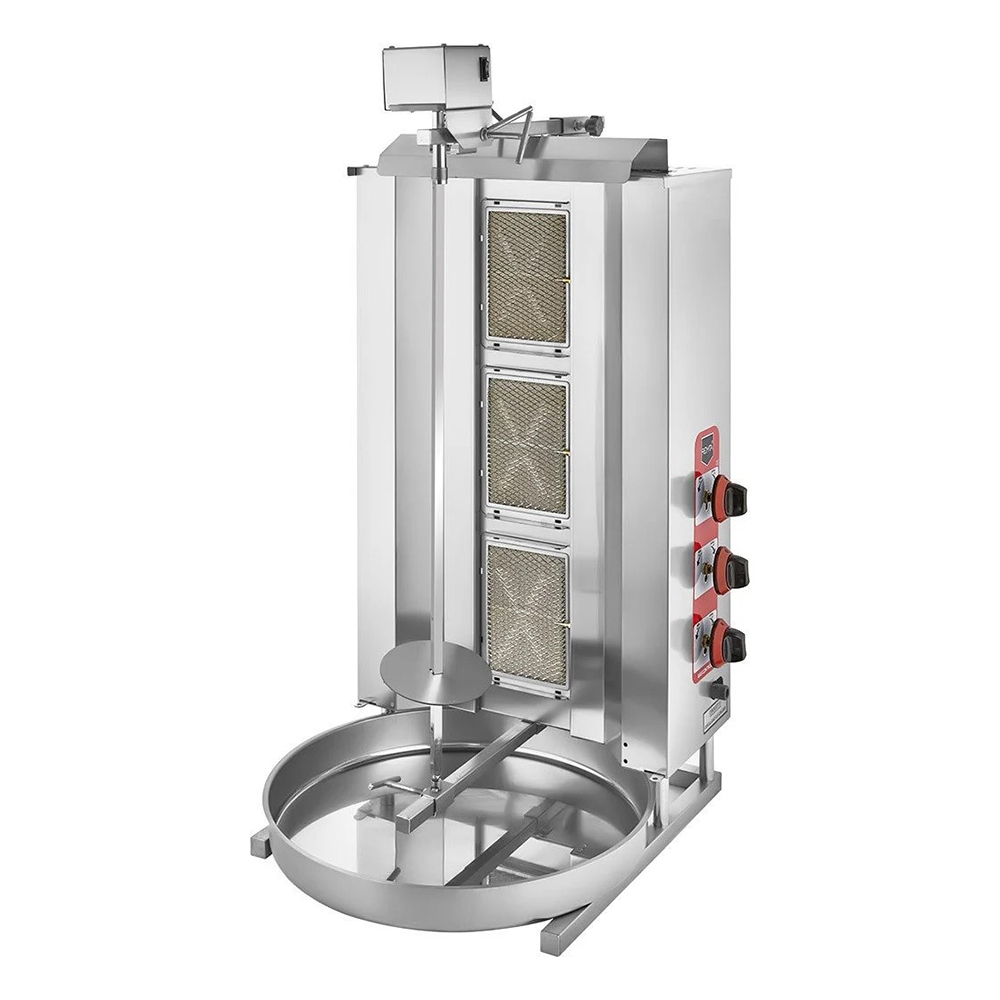 Апарат для шаурми газовий Remta D15 LPG на 3 рівні D06MZ з привідом