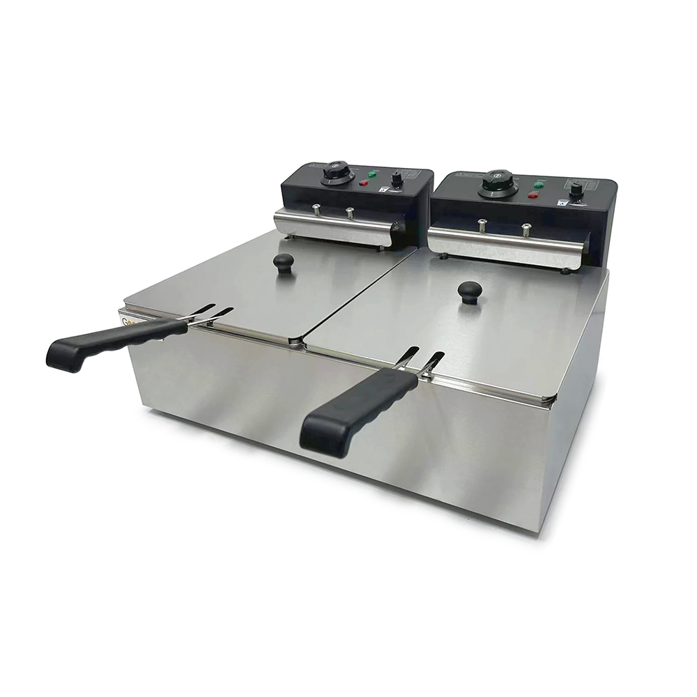 Фритюрниця подвійна електрична професійна GoodFood EF66 Black 6+6л