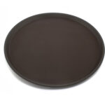 Піднос з антиковзким покриттям круглий коричневий Ø280х22 мм - Зображення 3