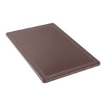 Дошка обробна коричнева з жолобом Stalgast 600х400х18 мм