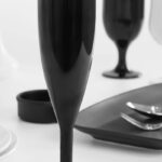 Келих для шампанського з полікарбонату чорний 180 мл - Зображення 2