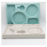 Термопіднос на 5 відділень Gastro Plast 540x380x120 мм зелено-кремовий