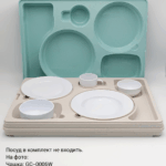 Термопіднос на 5 відділень Gastro Plast 540x380x120 мм зелено-кремовий - Зображення 2