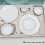 Термопіднос на 5 відділень Gastro Plast 540x380x120 мм зелено-кремовий - Зображення 3