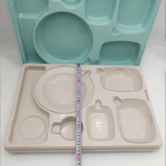 Термопіднос на 6 відділень Gastro Plast 540x380x120 мм зелено-кремовий - Зображення 5