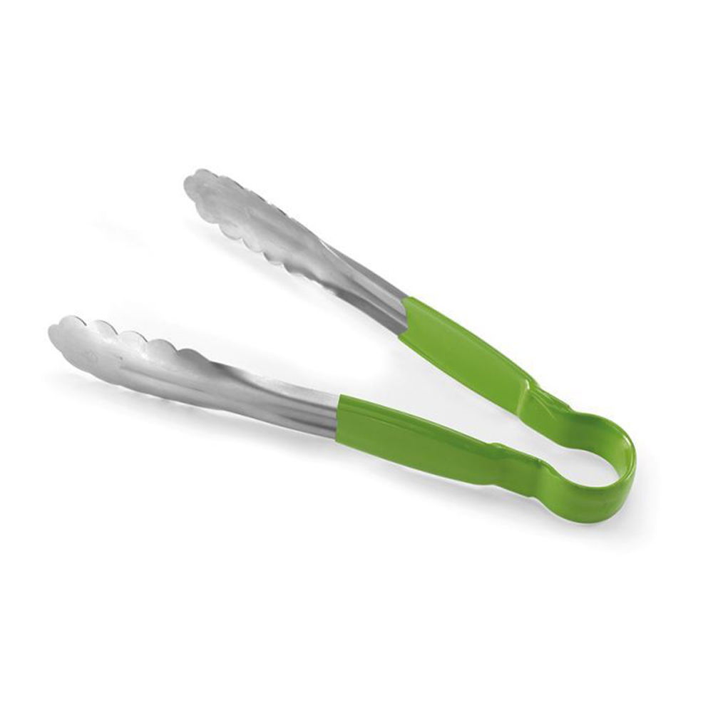 Щипці сервірувальні зелені Hendi HACCP 250 мм