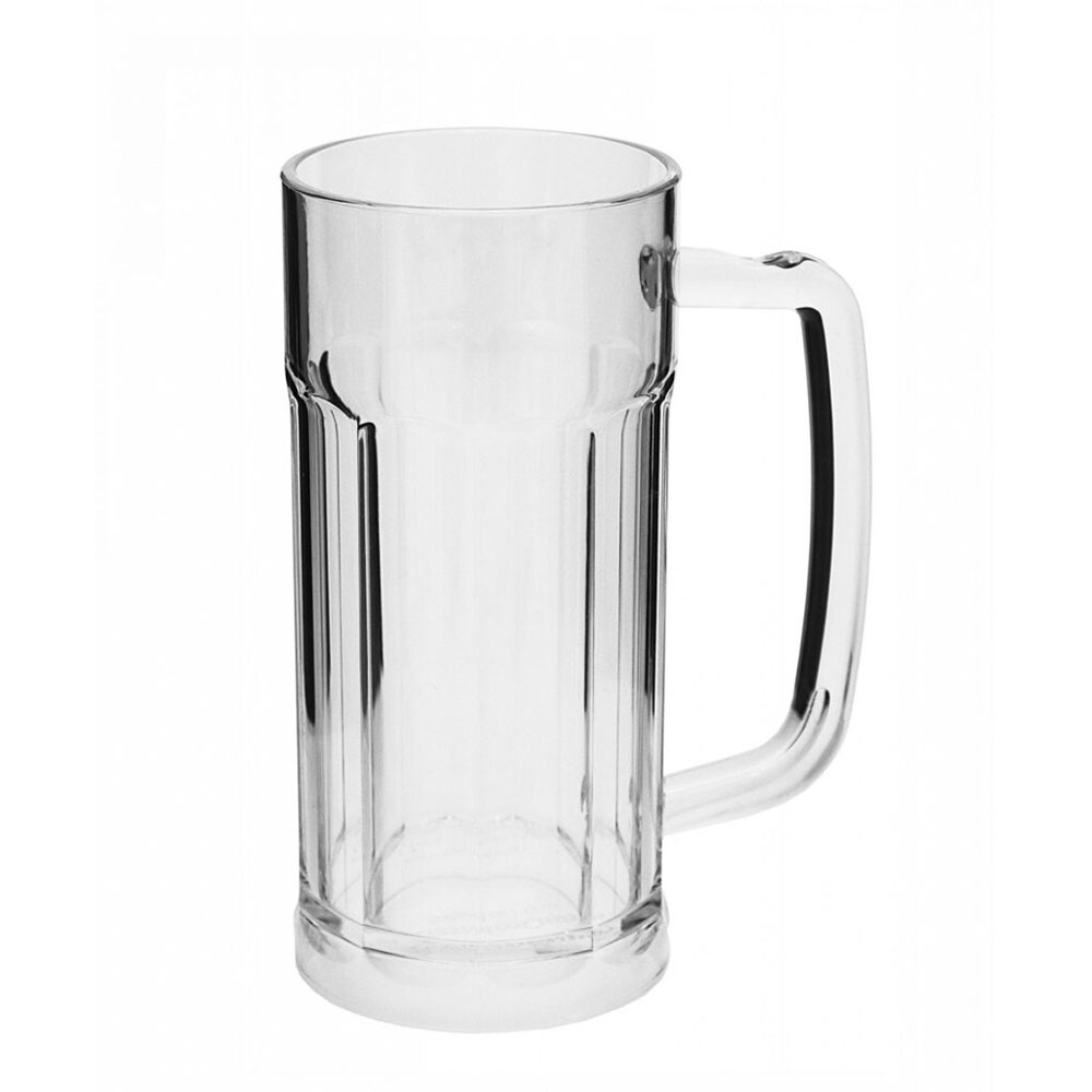 Пивний келих з ручкою з полікарбонату прозорий 360 мл