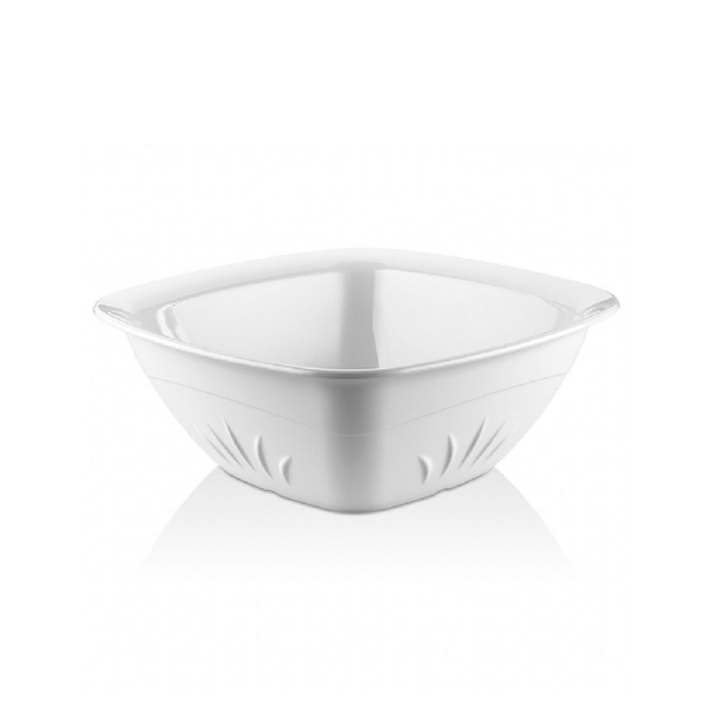 Тарілка квадратної форми з полікарбонату біла Gastro Plast 195x195 мм