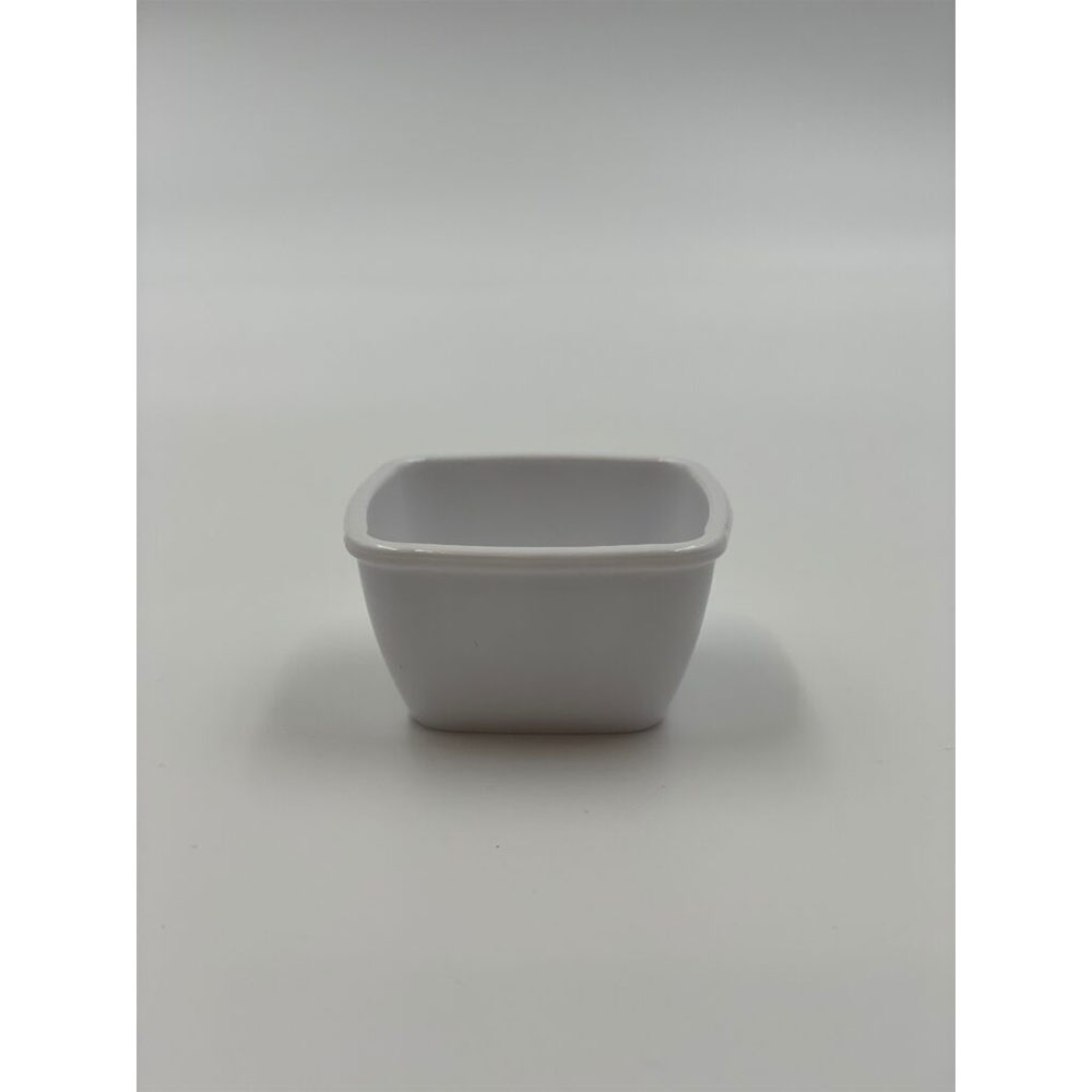 Рамекін для соусу або джему квадратний з полікарбонату білий Gastro Plast 50х50 мм 50мл.,