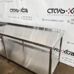 Стіл виробничий пристінний із зварною мийною ванною ліва сторона - Зображення 5